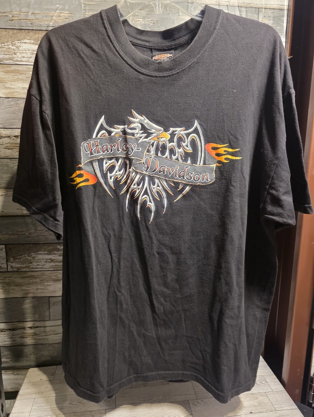 Harley-Davidson Black Tee with Flame Eagle Graphic